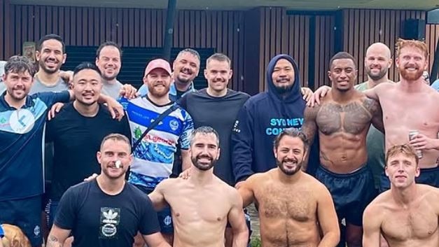 Green with his Sydney Convicts teammates in NSW Suburban Rugby. Photo: Instagram