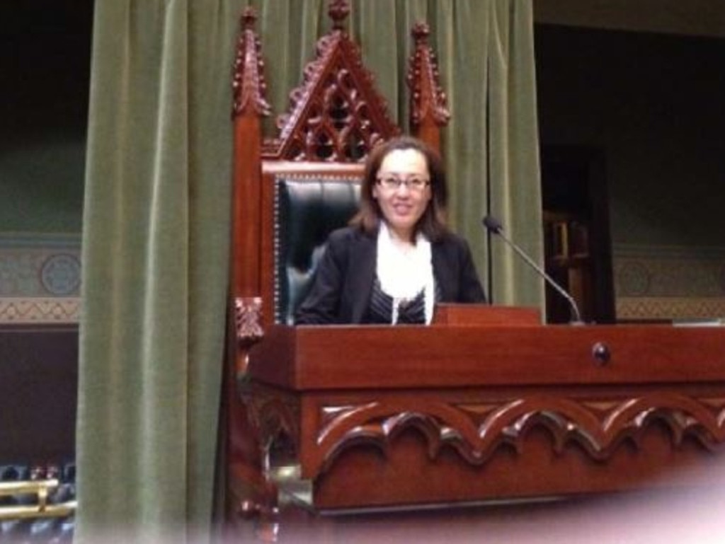 Maggie Wang, in NSW Parliament House, in an image allegedly taken by a security guard on a private tour organised by Daryl Maguire. Source: Maggie Wang/ICAC,