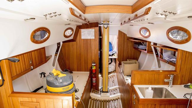 Below deck on Bill Barry-Cotter’s remarkable yacht Katwinchar. Picture: Jerad Williams