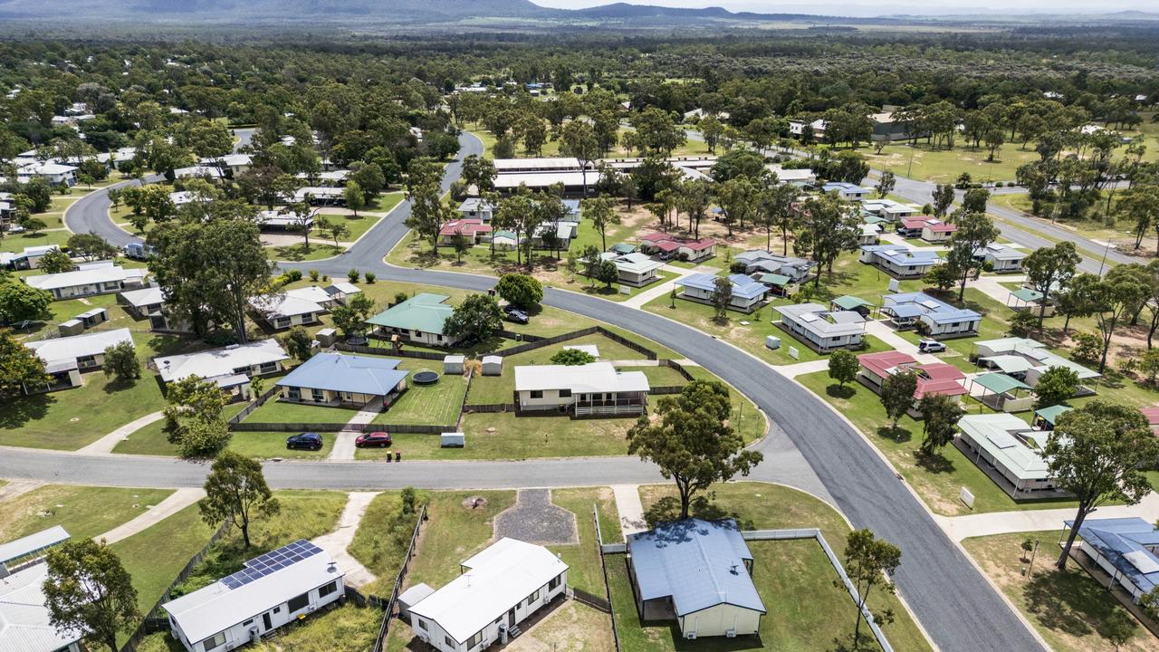 Aerial view of Glenden, Queensland, a small mining town that was at risk of being demolished.