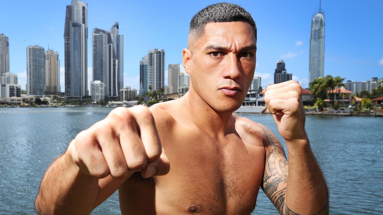 Jai Opetaia will fight for a world boxing title at the Gold Coast Sport and Leisure Centre. Jai Opetaia at his HOTA press conference. Picture Glenn Hampson