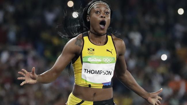 Elaine Thompson is stunned after her 100m success.