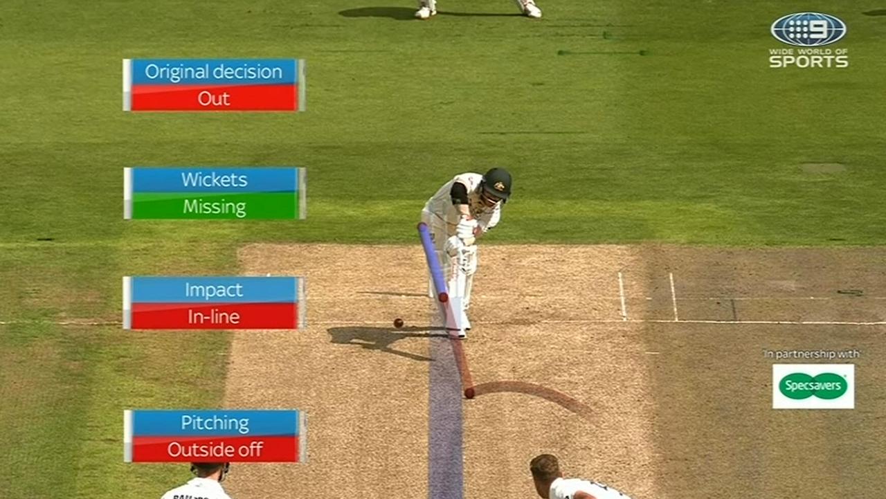 David Warner opted not to review his lbw dismissal.