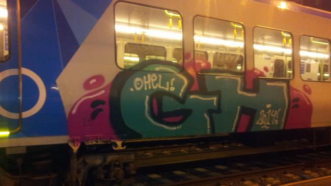 Police have been cracking down on graffiti on trains. Photo: Supplied