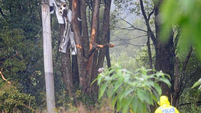 Mr Braund, 71, was flying his blue and white Cessna 172 Skyhawk from Heck Field at Jacob's Well on the Gold Coast this morning en route to Ballina airport when the plane crashed into dense bushland at Brooklet. Picture: Marc Stapelberg