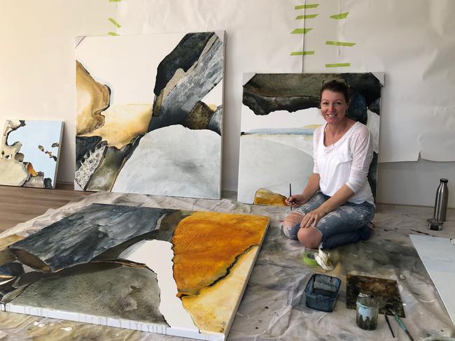 Artist Fiona Chandler is a temporary resident on Freshwater's Lawrence St. A vintage mens wear brand will be moving in when she departs on June 2. Picture: Julie Cross