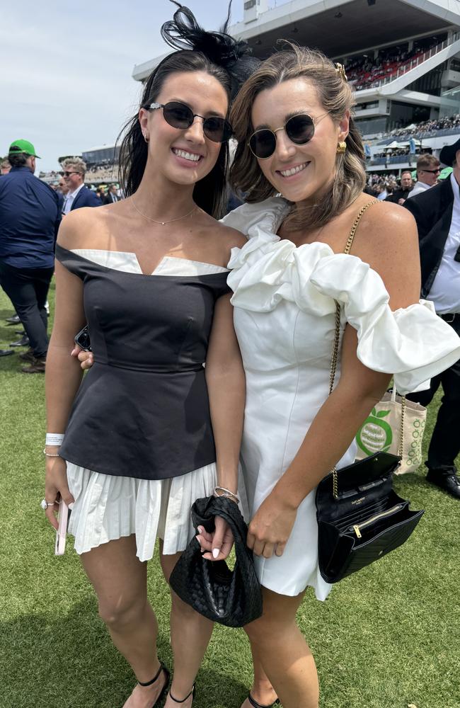 Carla Swannie and Sam Wittmann at Flemington for Derby Day on November 2, 2024. Picture: Phillippa Butt