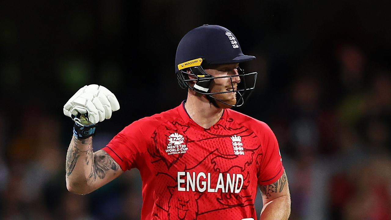 Ben Stokes celebrates victory to end Australia’s World Cup defence. Picture: Mark Kolbe/Getty Images