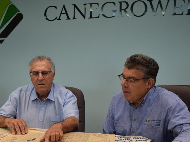 Canegrowers Queensland chairman Paul Schembri and Canegrowers Mackay chairman Kevin Borg. Picture: Heidi Petith