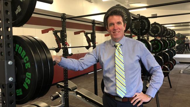 Principal Andrew Peach in the centre’s new weights room.