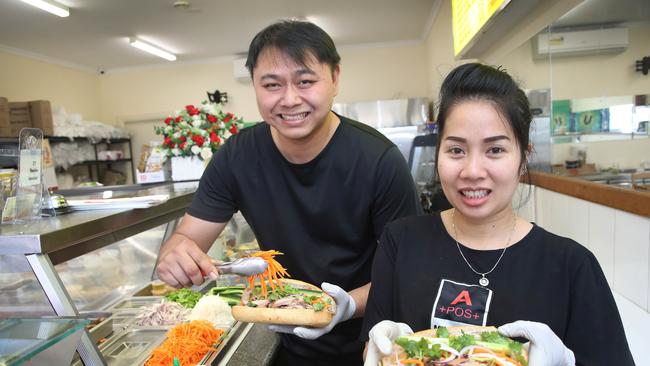 Owners of Cha Phu Xong, Khai Hoang Nguyen (L) and Dao Anh Thi Nguyen. Picture: Dean Martin