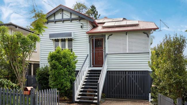 This two-bedroom house at 46 Wingarra St, Yeerongpilly, is on the market for offers over $900,000.