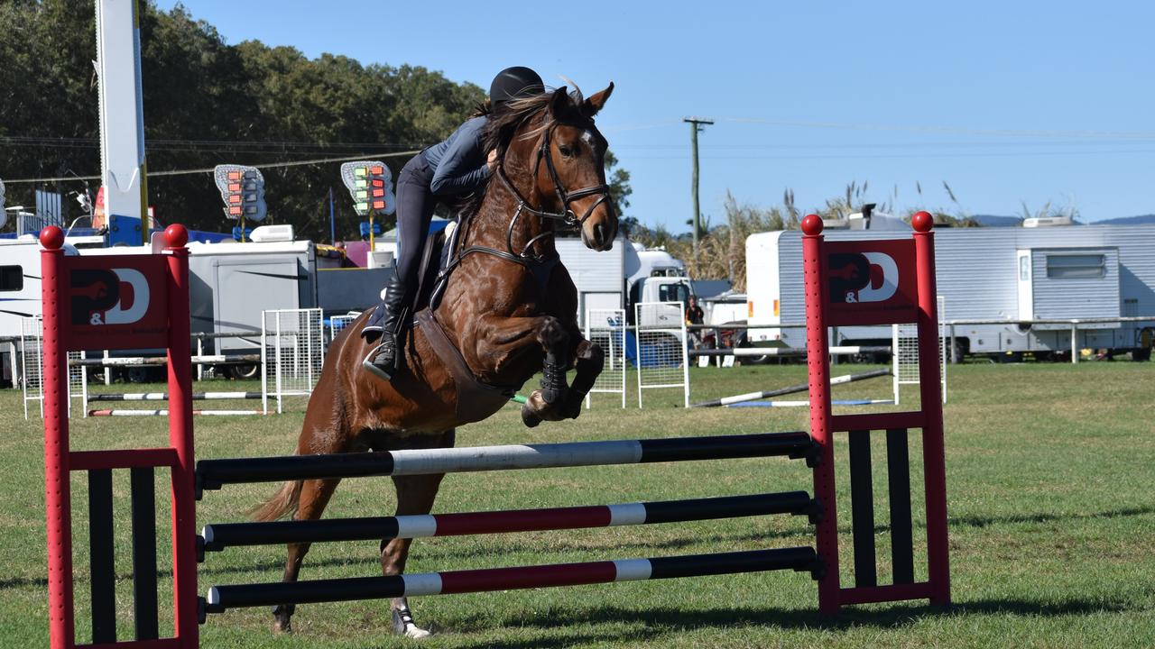 Showjumping action at Show Whitsunday on Saturday. Picture: Kirra Grimes