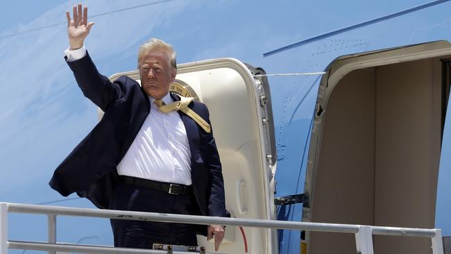 Donald Trump boards Air Force One after his Orlando rally. Picture: AP.