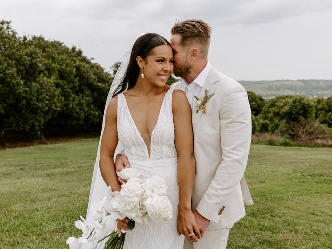 Parramatta Eels co-captain Tiana Penitani married former Cronulla-Sutherland Sharks and Rabbitohs player Aaron Gray this year.