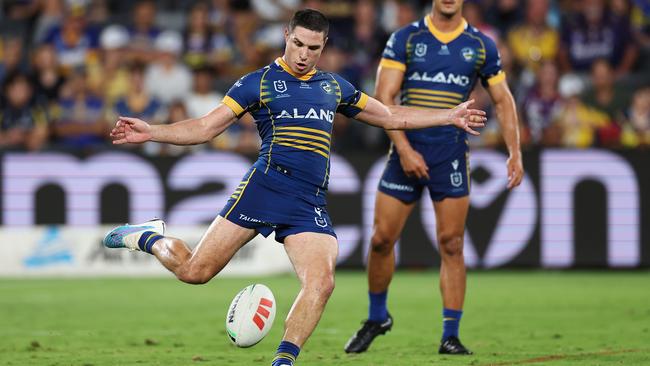 Mitchell Moses says Eels coach Brad Arthur hasn’t pressured him into making a call. Picture: Cameron Spencer / Getty Images