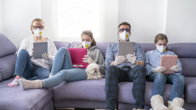 A family at home isolating. Picture: iStock