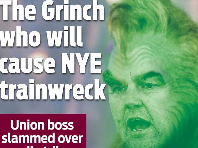 How The Daily Telegraph sees the union boss. Picture: digitally altered.