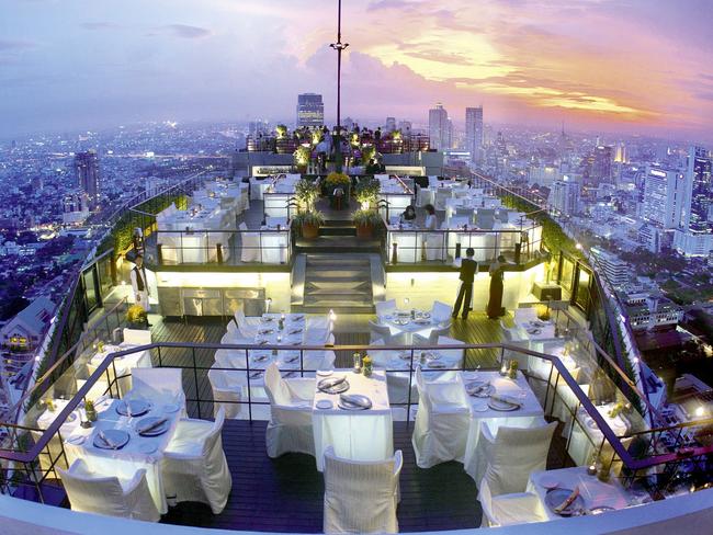 ESCAPE: BEST ROOFTOP BARS .. Banyan Tree, Bangkok, Vertigo Too. Picture: Supplied