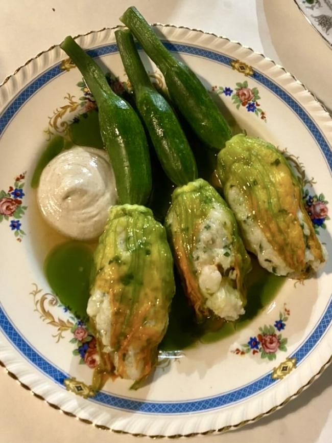 Prawn zucchini flower dolmades are far from your traditional dolmades.