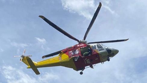 Stu Battle was winched aboard the Westpac rescue helicopter and flown to John Hunter Hospital for treatment. Picture: Supplied.t