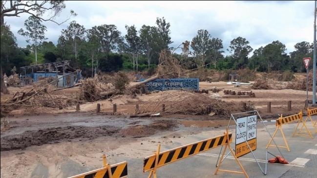 Colleges Crossing Recreation Reserve was closed after it sustained damage from fast rising and fast flowing flood waters. Picture: ICC