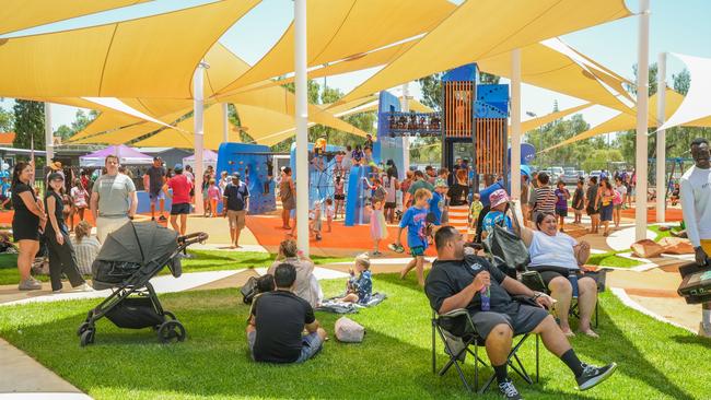 Thousands flocked through doors of the official opening of the Alice Springs adventure park on Saturday, November 2, 2024. Picture: Alice Springs Town Council