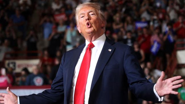 Republican presidential nominee and former US President Donald Trump returned to Pennsylvania for the first time since the assassination attempt. He is pictured speaking at a rally on July 31, 2024 in Harrisburg. Picture: AFP