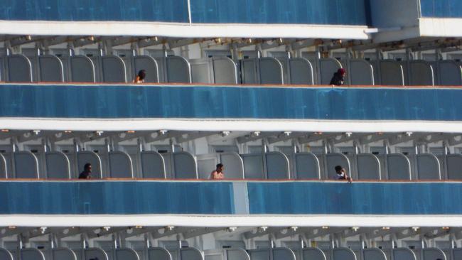 The Ruby Princess docked at Port Kembla early on Monday with crew on board. Picture: John Grainger