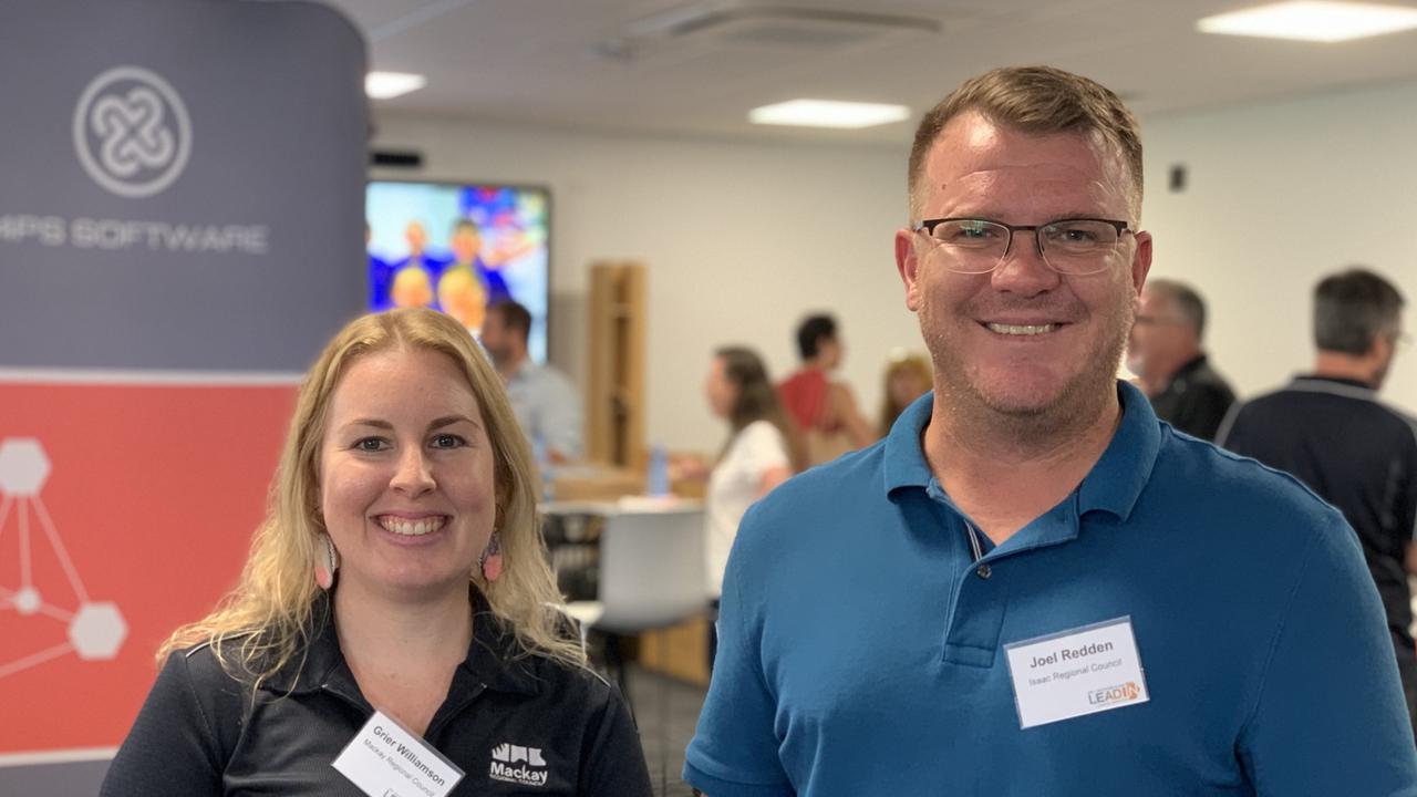 Grier Williamson from Mackay Regional Council and Joel Redden from Isaac Regional Council at the RCOE LeadIn 2022 conference. Picture: Duncan Evans