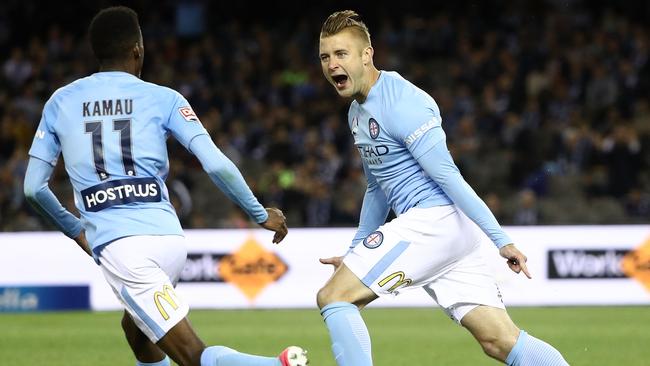 Marcin Budzinski helped Melbourne City secure a point against Central Coast. Picture: Getty Images