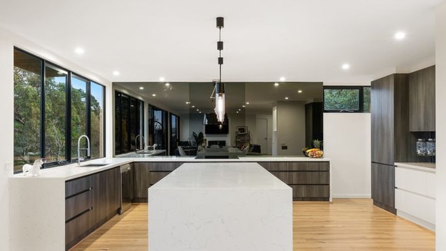 A sleek kitchen inside the home.