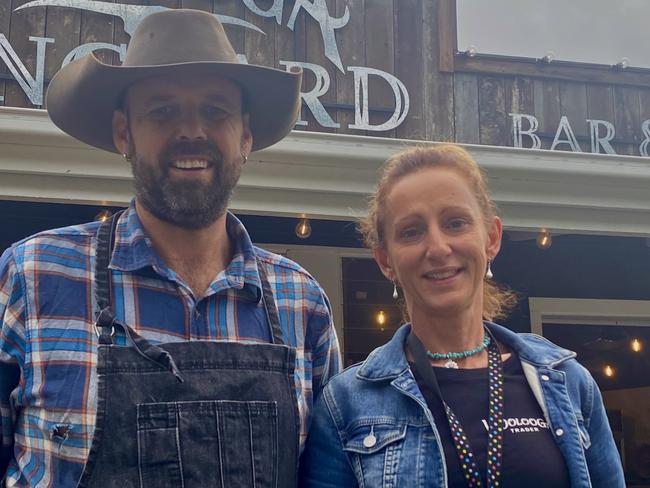 Caz and Matthew Crane, owners of the Woolooga Longyard and several other Woolooga businesses. Photo: Elizabeth Neil