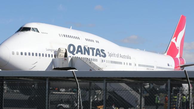 A Qantas Jumbo at Gold Coast Airport. Picture Glenn Hampson