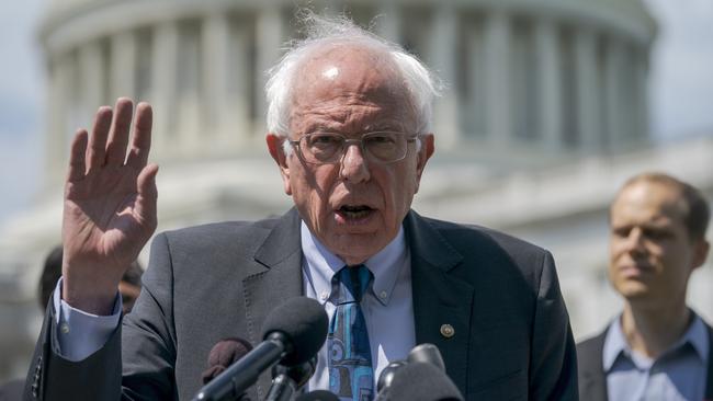 Bernie Sanders announces a plan to cancel student debt. Picture: AP