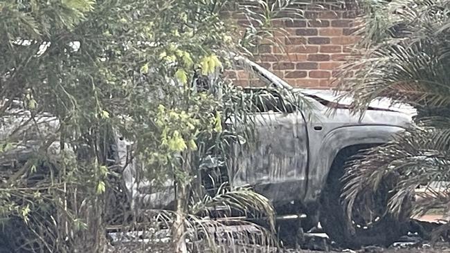 A car has gone up in flames outside an Ormeau home in a second suspicious blaze at the same property within a month. Photo: Charlton Hart