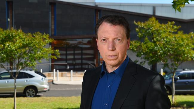 Dr Dvir Abramovich, Chair of the Anti-Defamation Commission outside the Central Shule Chabad Synagogue in Caulfield South. Picture: Josie Hayden