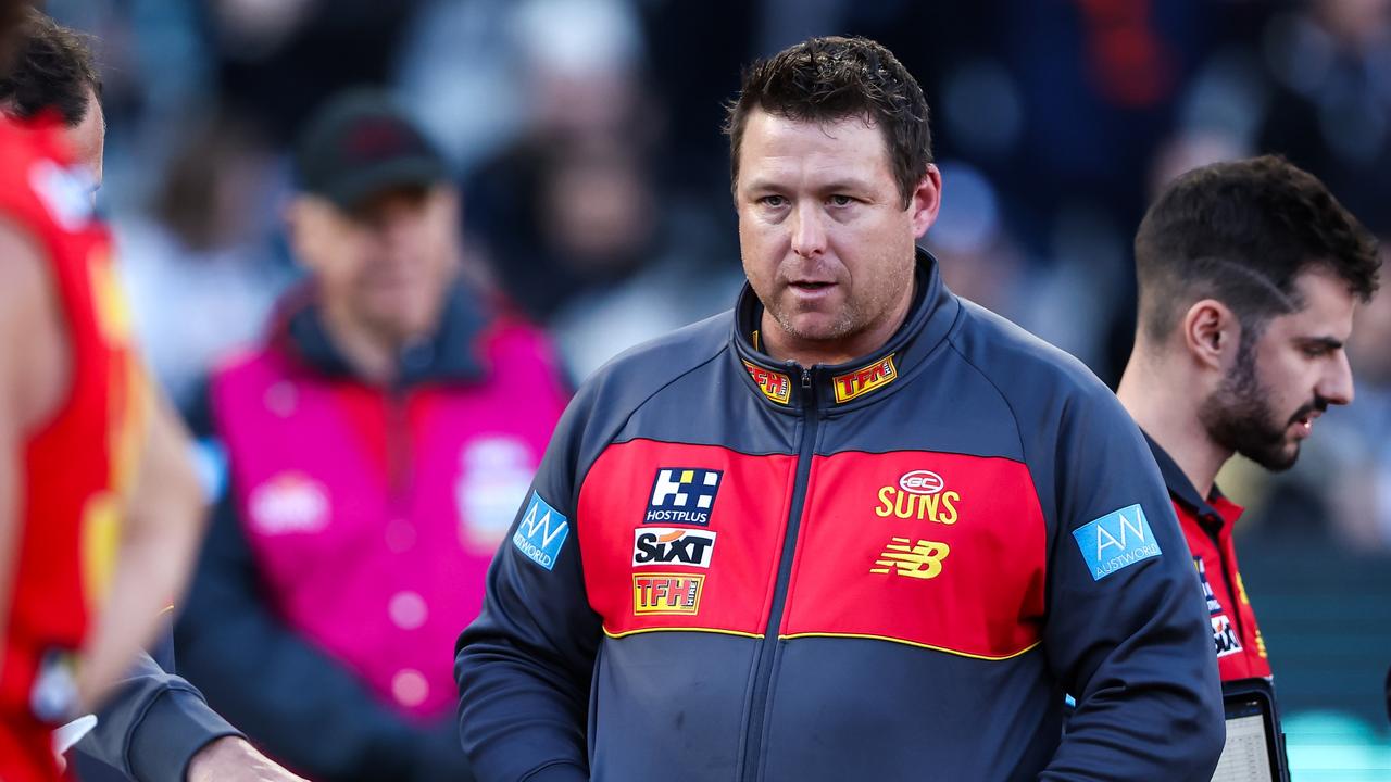 Gold Coast coach Stuart Dew is under pressure again. Picture: Dylan Burns/AFL Photos via Getty Images