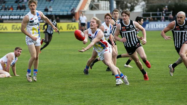 Travis Schiller was among the Bulldogs’ best. Picture: Emma Brasier/AAP