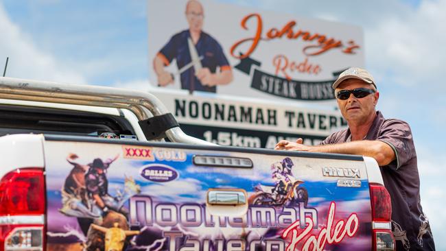 Noonamah Tavern owner Tony Innes fears he will be forced to take down a number of signs, which cost him thousands to erect. Photograph: Che Chorley