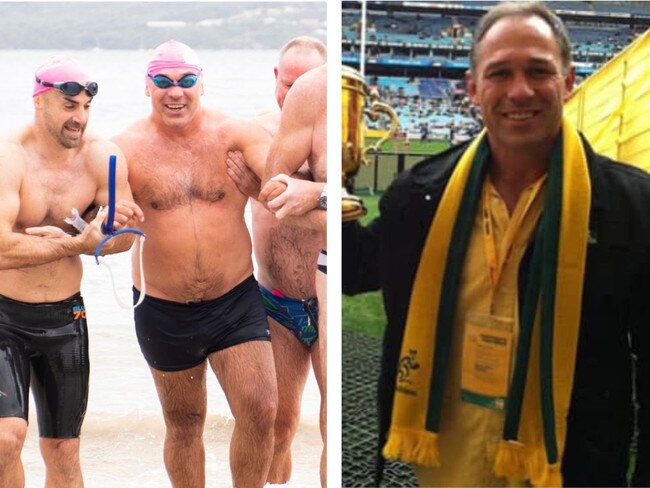 Former Wallaby star Richard Tombs competed in the Balmoral Swim. Picture: NCA Newswire