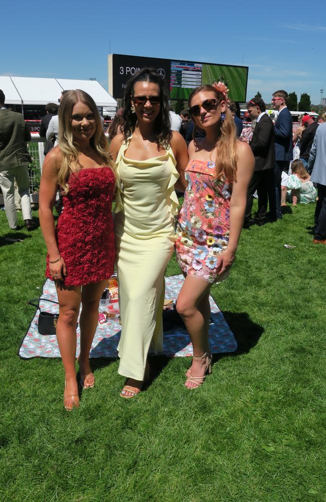 Jenna, Tayla and Brooke together at the Cox Plate.