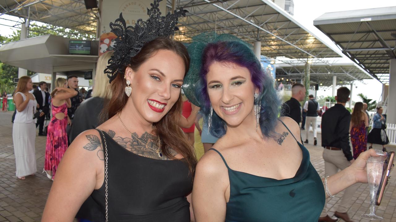 Amy Naumann and Maddy Thomas at the 91.1 Hot FM Ladies Oaks Day 2025.