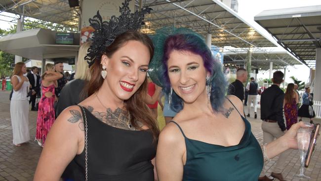 Amy Naumann and Maddy Thomas at the 91.1 Hot FM Ladies Oaks Day 2025.