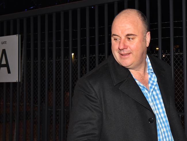 Footy Show host Craig Hutchison leaves the Channel 9 studio. Picture: Tony Gough