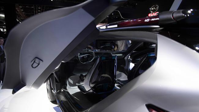 The interior looks like the cockpit of a plane. A pod on the roof houses a Segway scooter. Picture: AFP PHOTO, JIM WATSON.