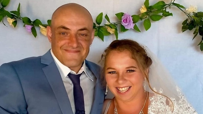 Roland and Kylie Griffiths on their wedding day in December 2021Picture: Supplied