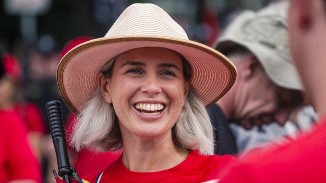Newly elected Queensland MP Renee Coffey at Queensland’s Labour Day March in Brisbane’s CBD. Picture: Glenn Campbell/NewsWire