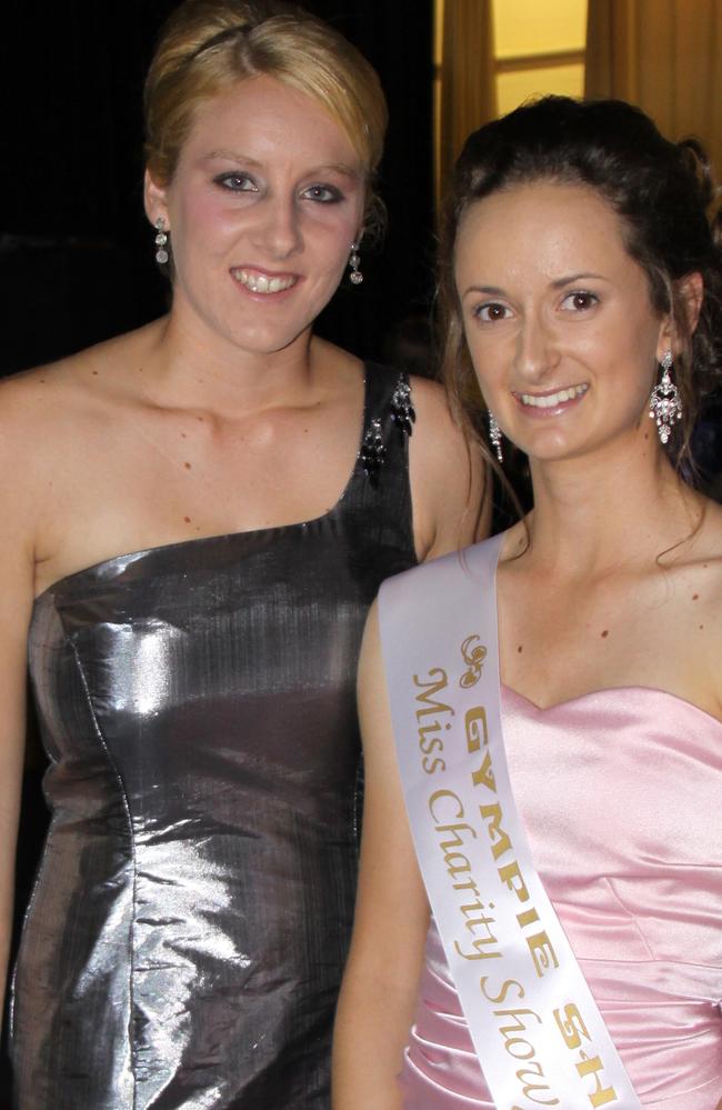 Ashleigh Ensbey, the 2009 Gympie Showgirl with Andrea Schulz, the 2010 Gympie Showgirl.