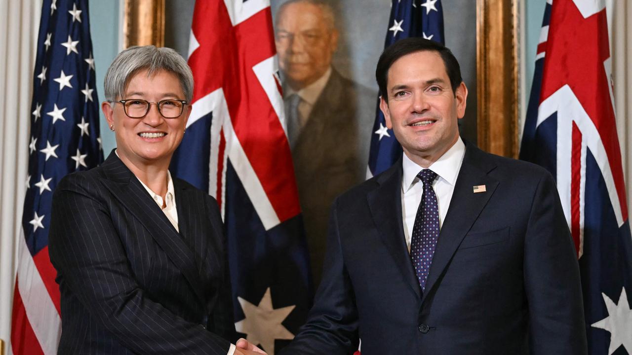 Australian Foreign Minister Penny Wong and US Secretary of State Marco Rubio. Picture: Andrew Caballero-Reynolds/ AFP